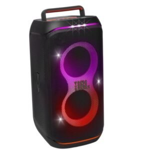 JBL PartyBox Club 120 - Portable Party Speaker with Foldable Handle, Powerful JBL Pro Sound, Futuristic lightshow, Up to 12 Hours of Play time, Splash Proof, Dual Mic & Guitar Inputs (Black)