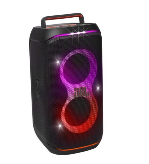 JBL PartyBox Club 120 - Portable Party Speaker with Foldable Handle, Powerful JBL Pro Sound, Futuristic lightshow, Up to 12 Hours of Play time, Splash Proof, Dual Mic & Guitar Inputs (Black)